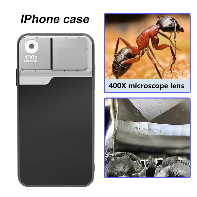 Photography With Iphone 15 - เคสโทรศัพท์กล้องจุลทรรศน์กำลังขยาย 400 เท่า สำหรับ iPhone 13/14/15/16