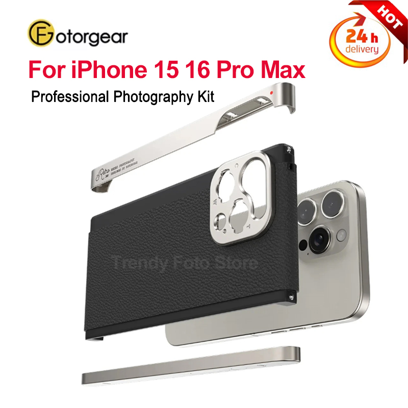 Photography With Iphone 15 - ชุดอุปกรณ์ถ่ายภาพระดับมืออาชีพ Fotorgear พร้อมเคสหนังสำหรับ iPhone 15 16