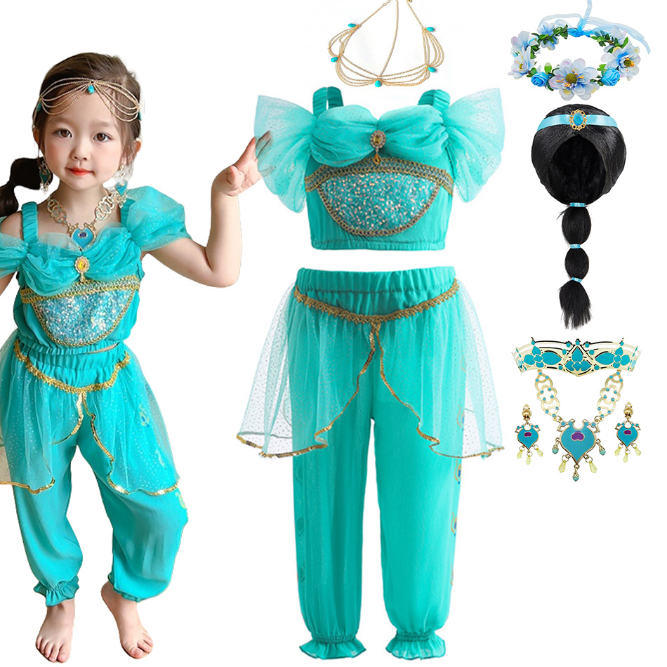 Photography Outfit - เจ้าหญิงจัสมินชุดสาวการ์ตูนบทบาทเล่นเครื่องแต่งกายเด็กอาหรับเจ้าหญิง Pagent การถ่ายภาพเสื้อผ้าชุดหรูหรา