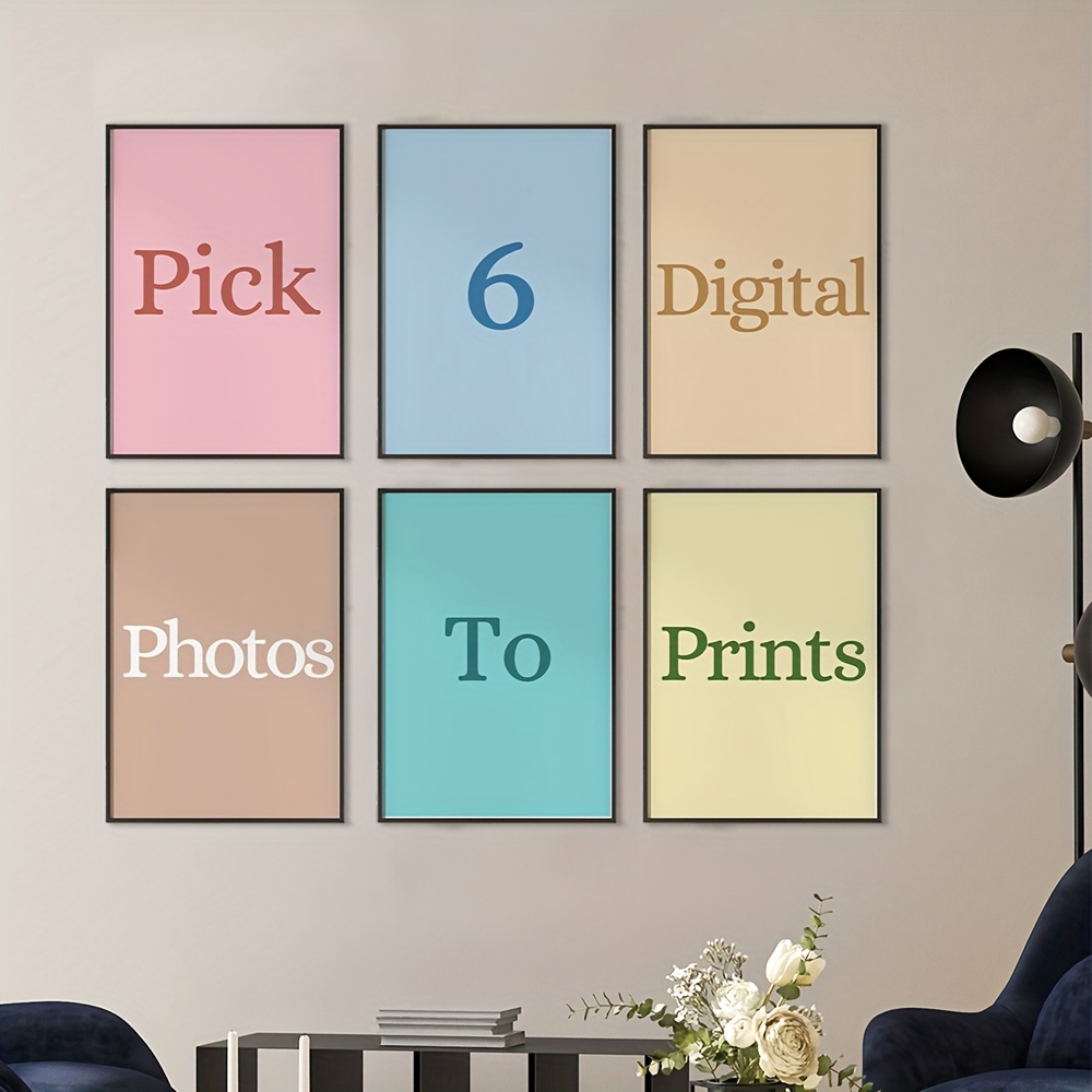 Photograph Lyrics - 6 ชิ้น/ชุด ภาพพิมพ์บนผ้าใบแบบกำหนดเองได้ เหมาะสำหรับภาพครอบครัว สัตว์เลี้ยง ทิวทัศน์