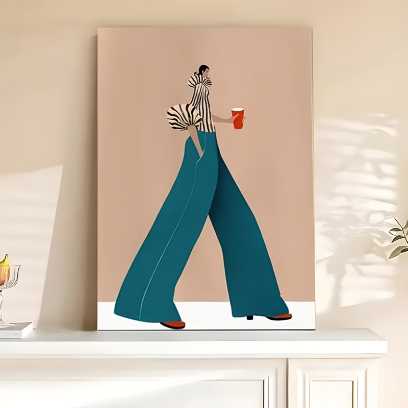 Photography Trend - แฟชั่นกางเกงสีฟ้าผู้หญิงโปสเตอร์พิมพ์ Modern Surreal บทคัดย่อภาพวาดผ้าใบ Wall Art