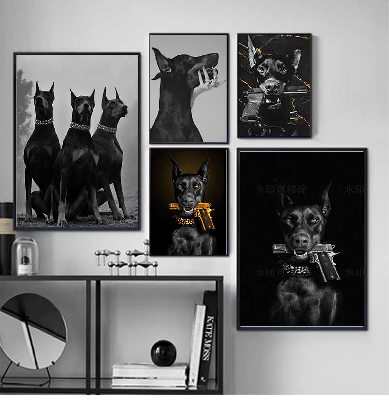 ภาพพิมพ์บนผ้าใบลายสุนัขโดเบอร์ - Photography Trend บทวิจารณ์และราคา