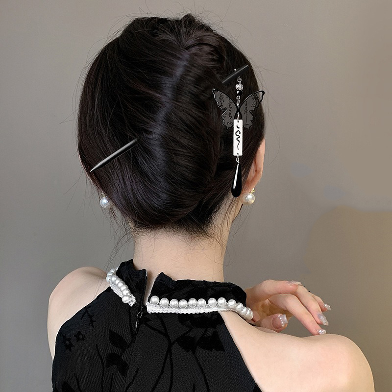 กิ๊บติดผมไม้ลายหมึกจีนโบราณ 1  - Photography Trend บทวิจารณ์และราคา